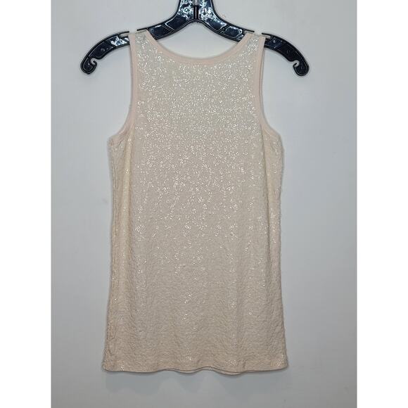 J Crew ivory cream scoop neck sequined tank top - XXS - Picture 4 of 4